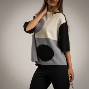 Juoda-balta palaidinė su geometriniu raštu!