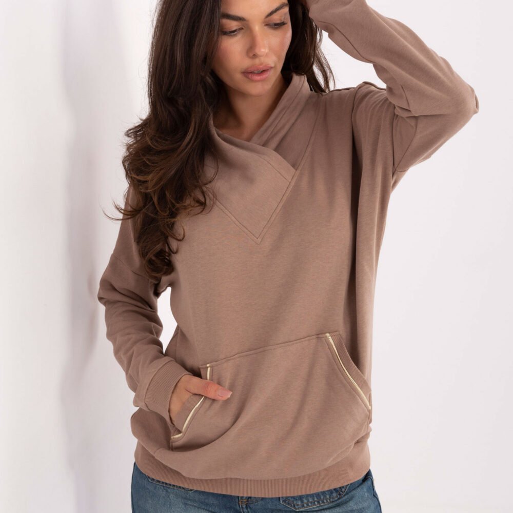 Rue Paris Laisvo Kirpimo Džemperis su Persidengiančia Apykakle