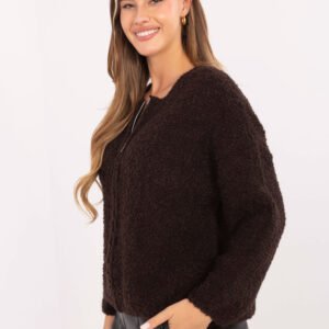 pol_pl_Czekoladowy-sweter-boucle-z-suwakiem-RUE-PARIS-414491_5 Leiskite pristatyti pūkuotą meilę iš pirmo žvilgsnio!