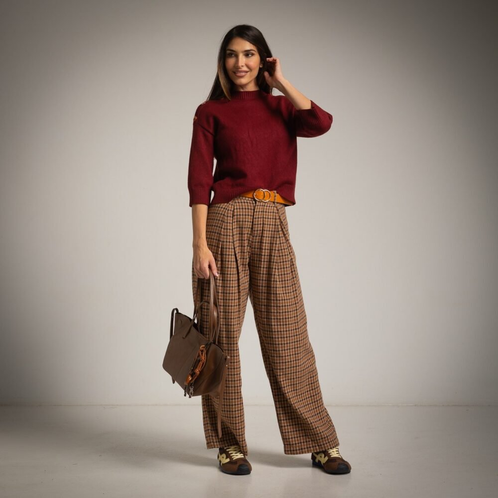 174710 Rudos languotos plačios kelnės