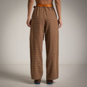 Rudos languotos plačios kelnės