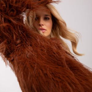 Rudas šilkinio kailio švarkas!