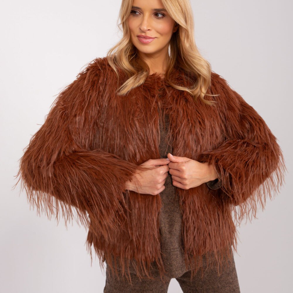 Rudas šilkinio kailio švarkas!