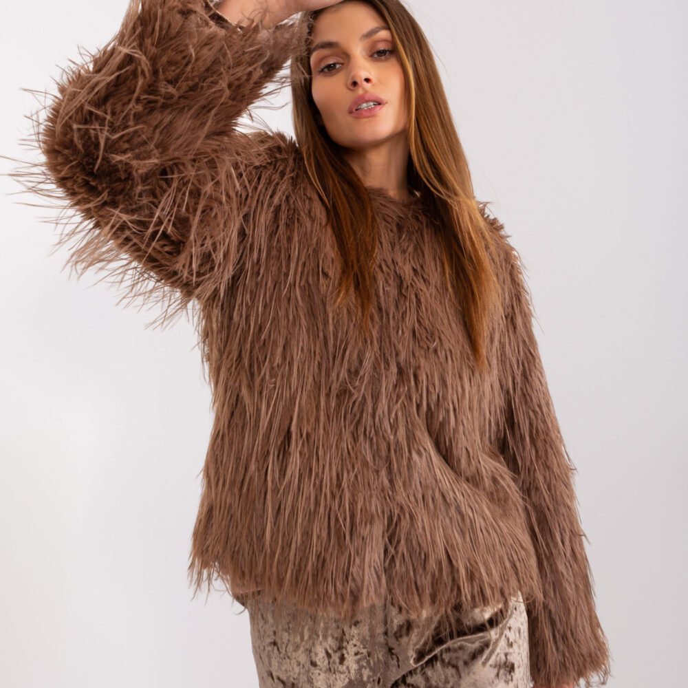 Rudas šilkinio kailio švarkas!