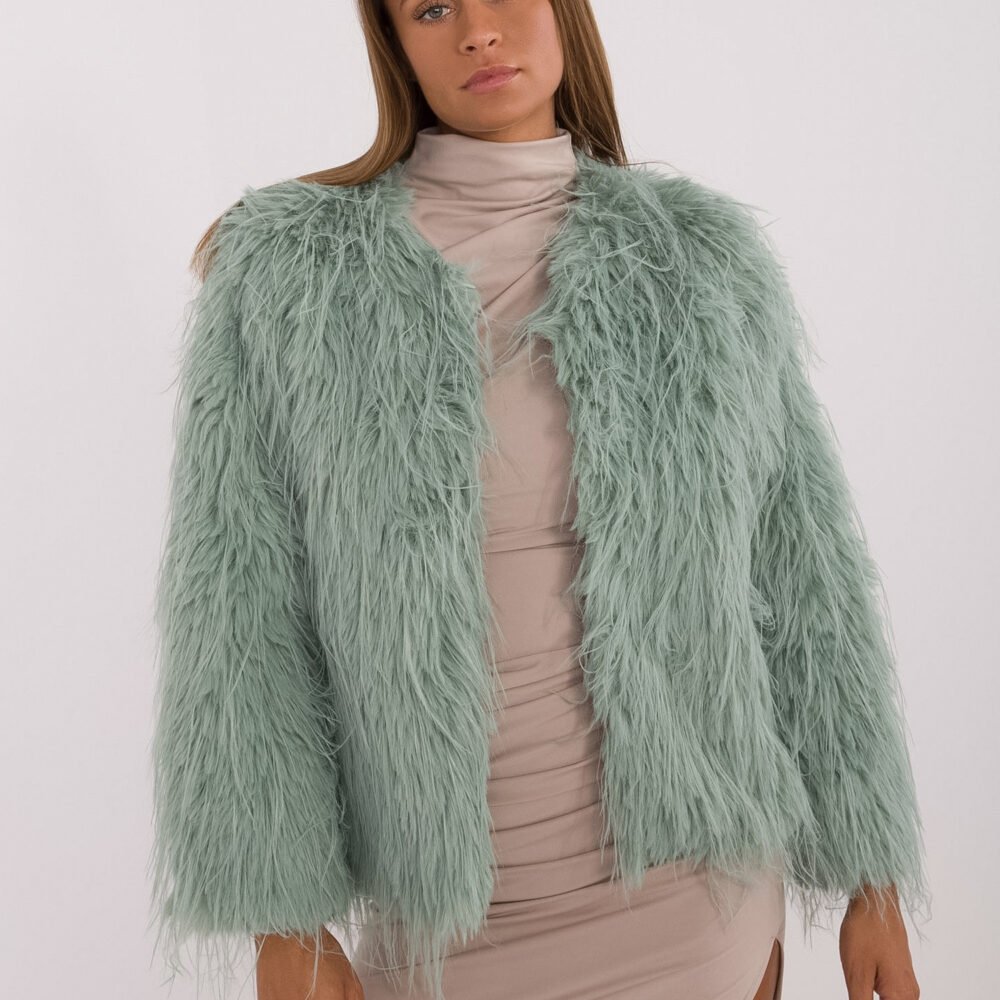 Žalias šilkinio kailio švarkas!