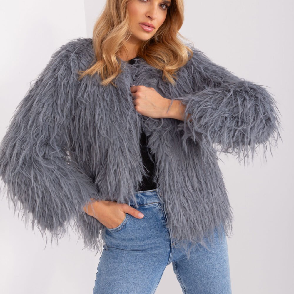 Pilkas šilkinio kailio švarkas!