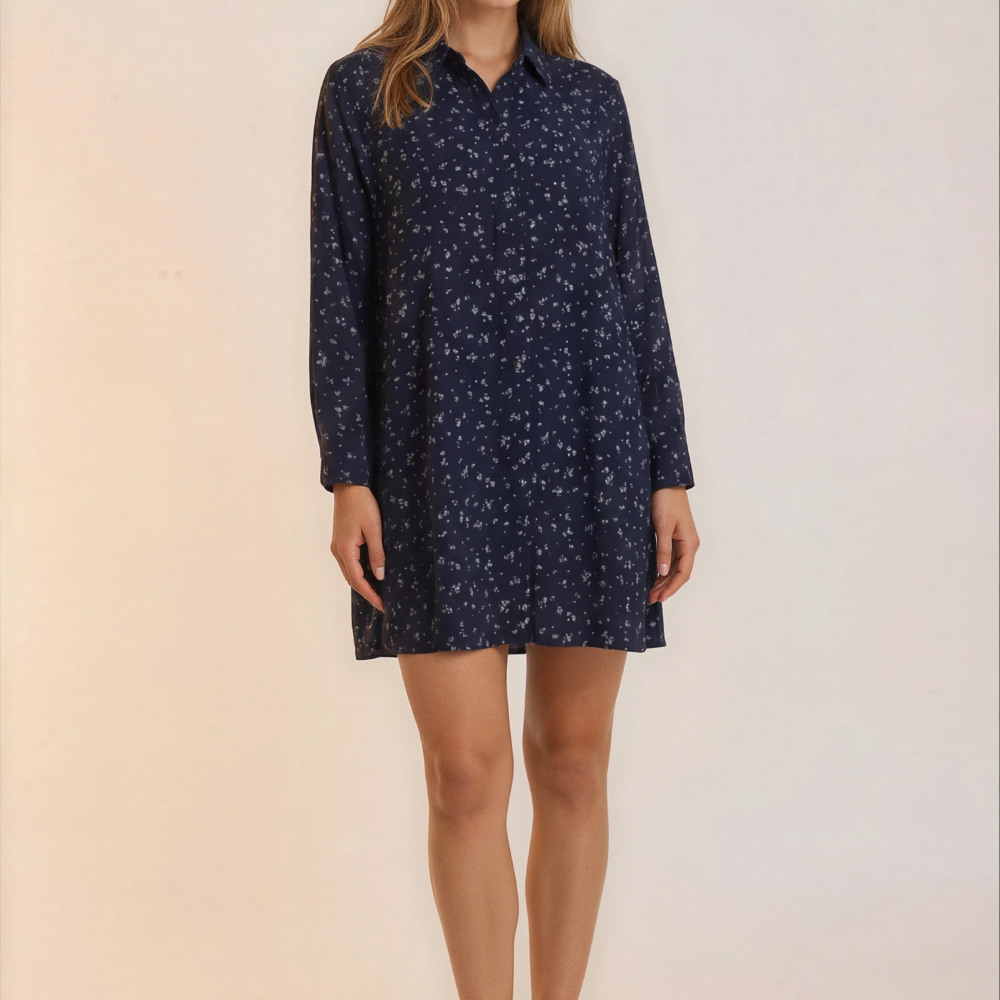 1000018062-women footwear 2_front-Sophia-Warm Studio Tamsiai mėlyna suknelė-marškiniai.