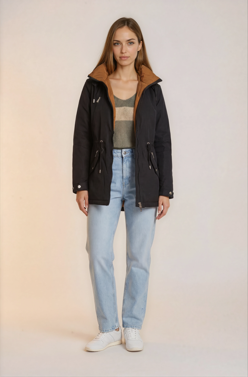 1000018498-women bottom 02_front-women footwear 2_front-Nora-Warm Studio-2 Dvipusė striukė.