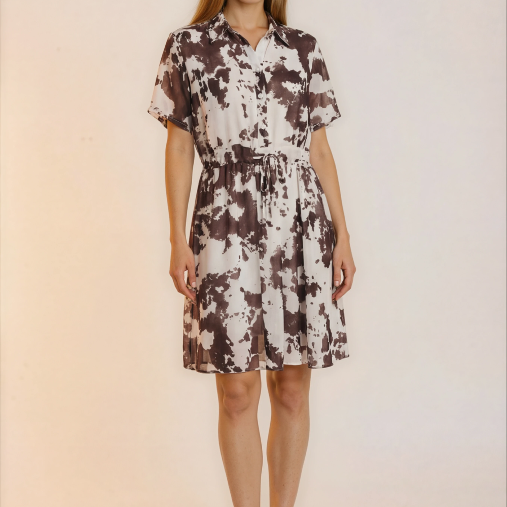 1000018708-women footwear 2_front-Nora-Warm Studio Rudos spalvos raštų suknelė.