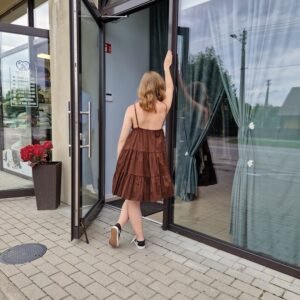 Suknelė su petnešėlėmis ,,Mėnulis ir saulė''.